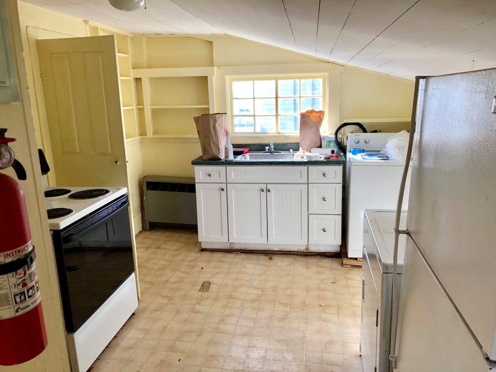 Groggy Anchor Cape Cod Cottage before photo home of steve ballerini and colin bohrer, one of the oldest cape cottages in provincetown, massachusetts cape cod cottage, cape cod style home kitchen