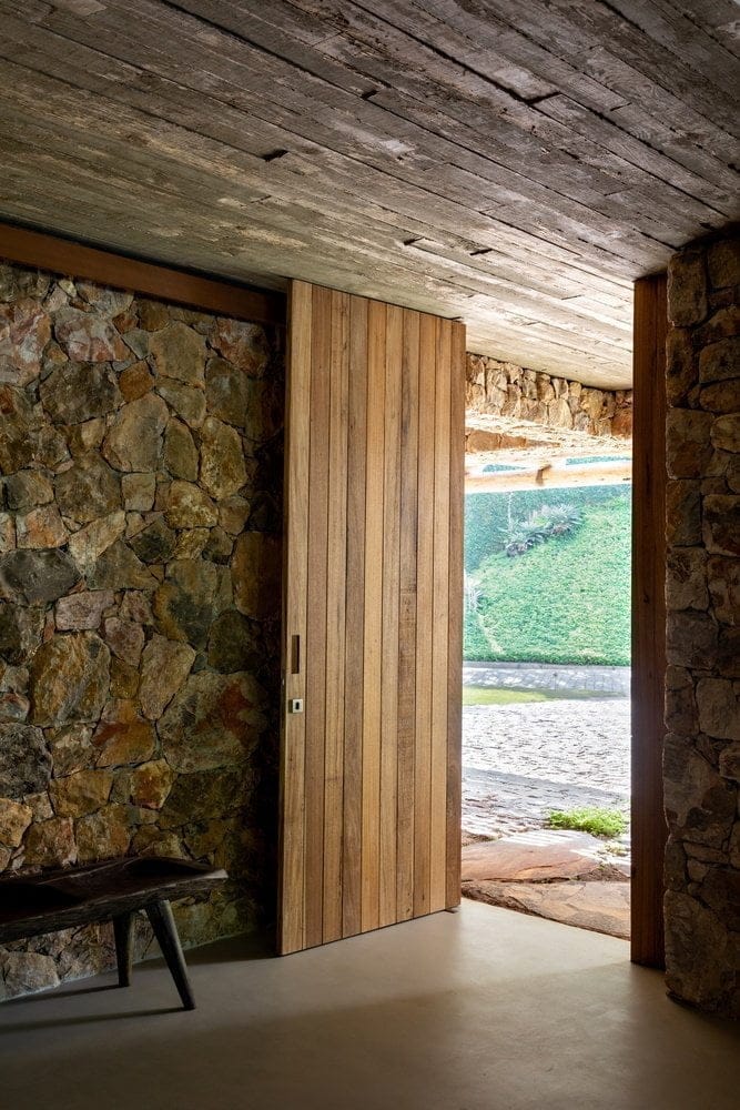 stone and wood house