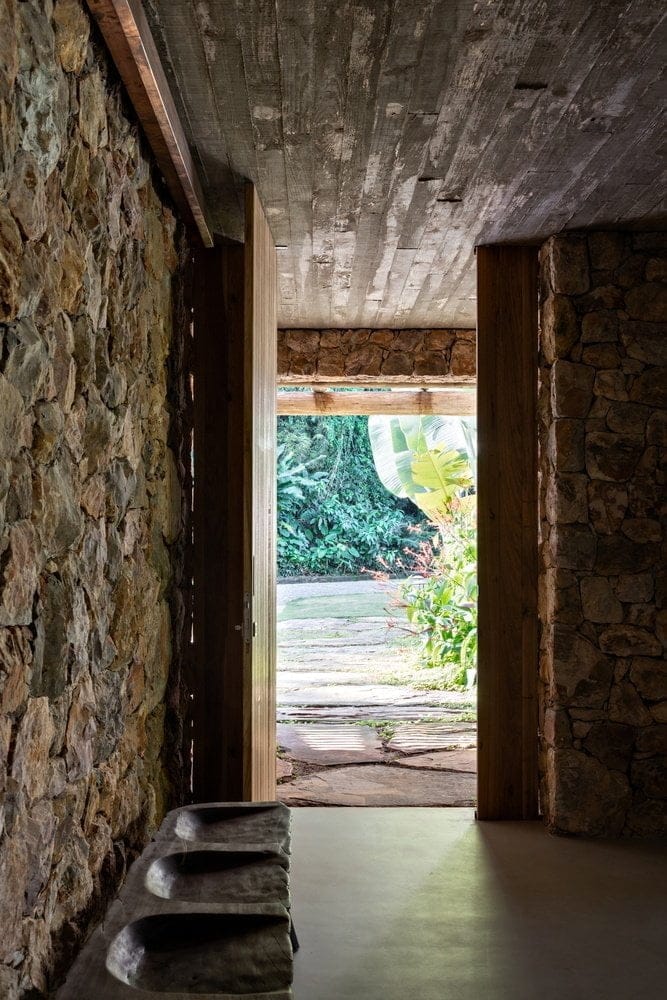 stone and wood house