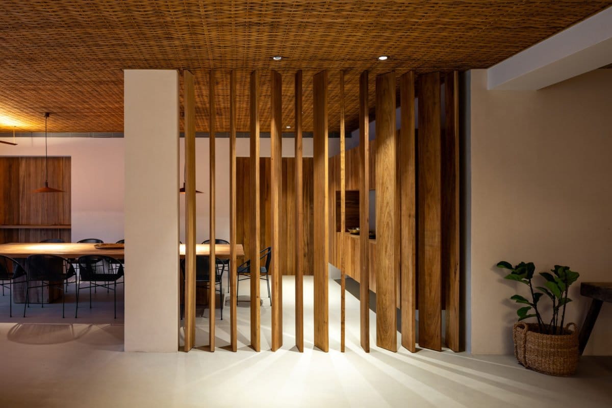 stone and wood house