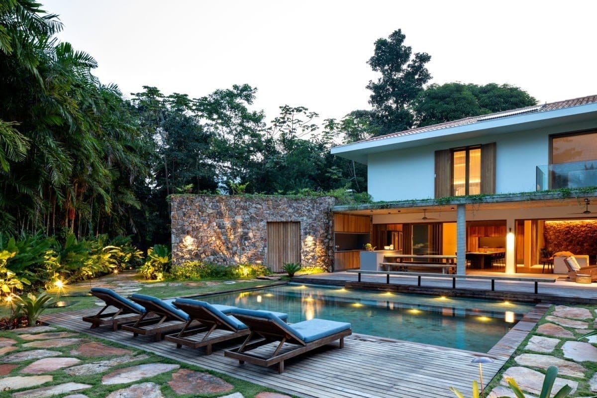 stone and wood house