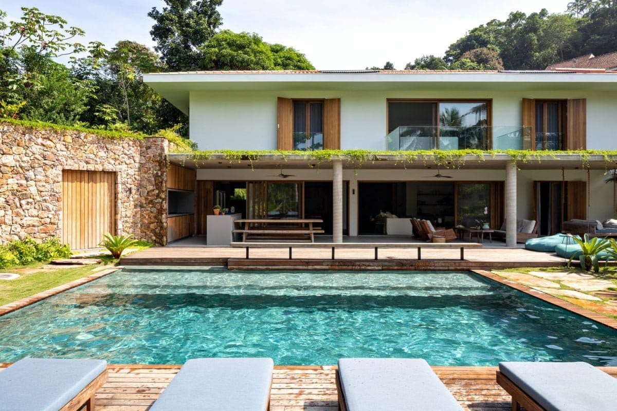 stone and wood house
