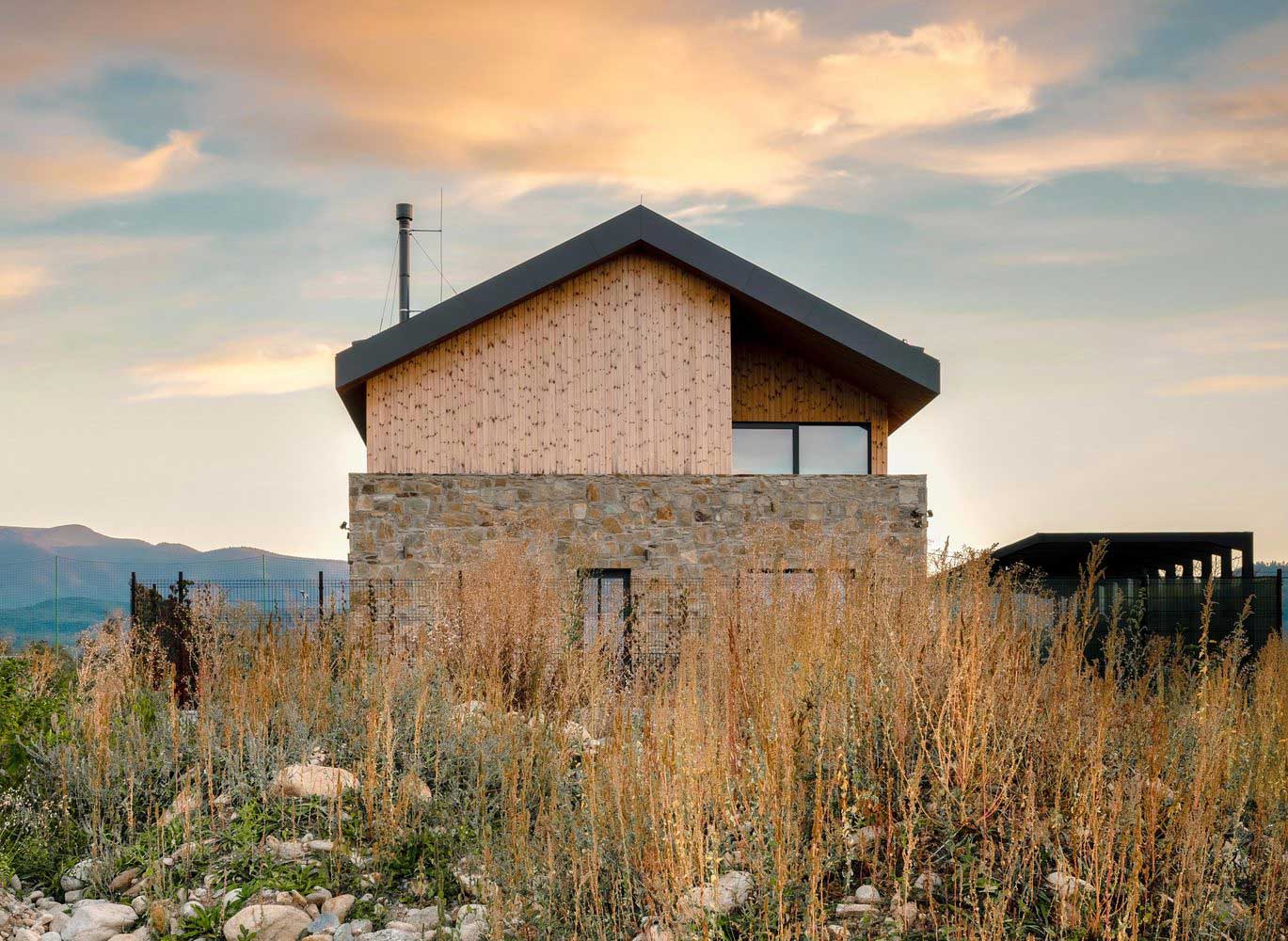 stone wood house