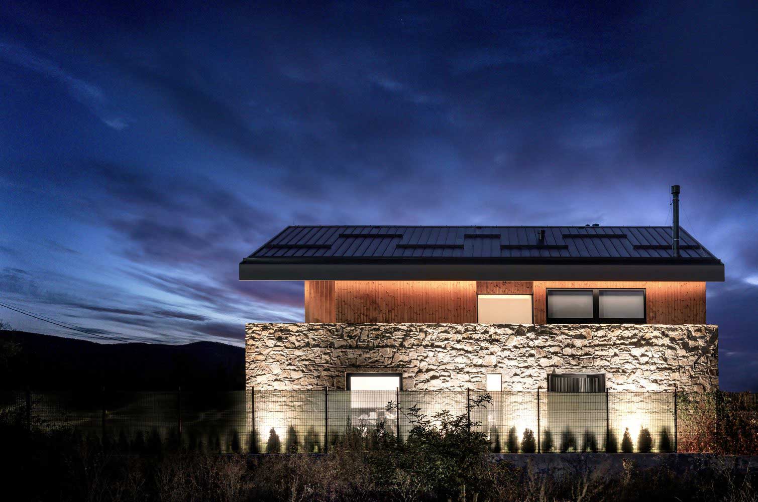 stone and wood house