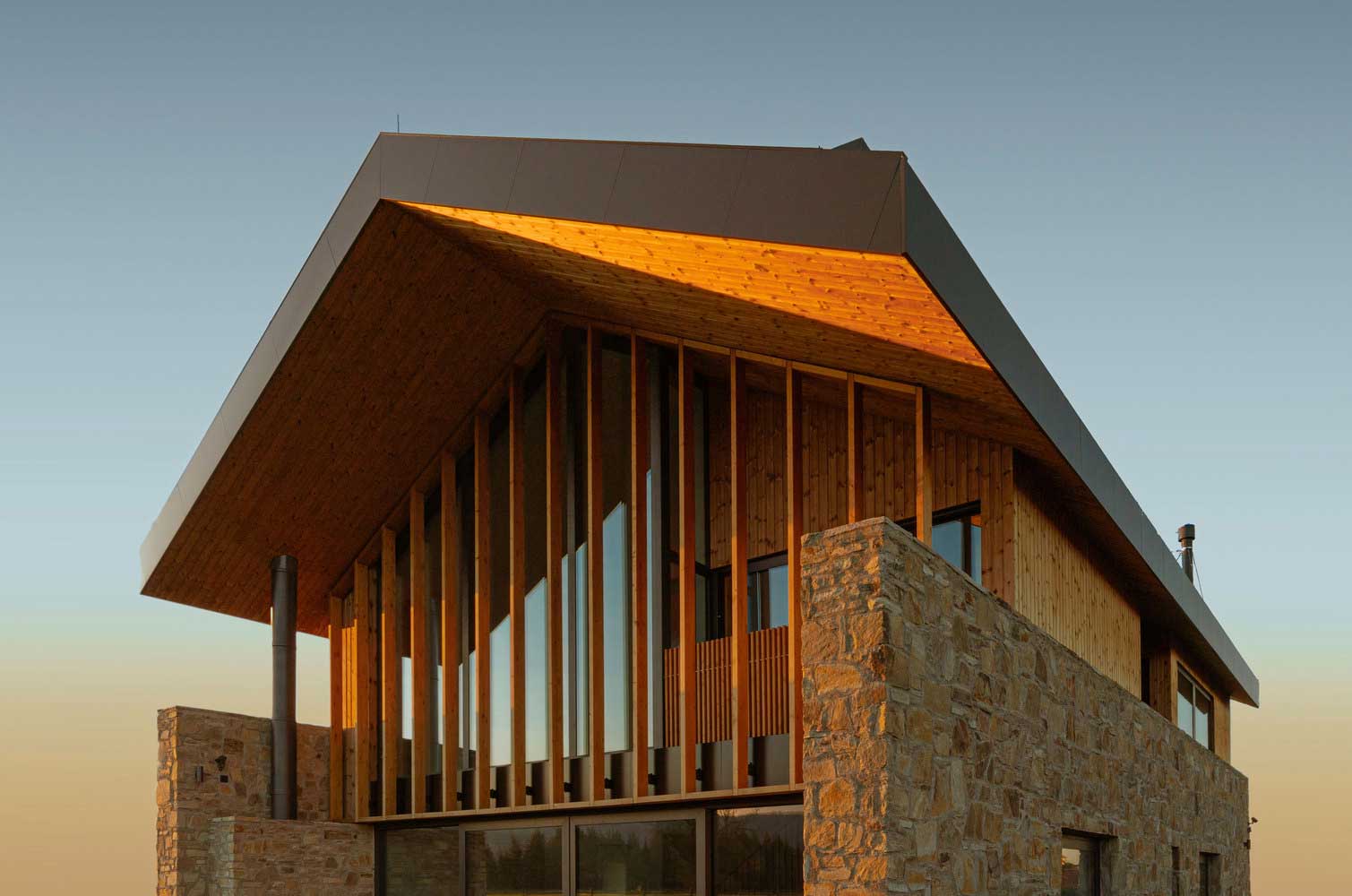 wood and stone homes