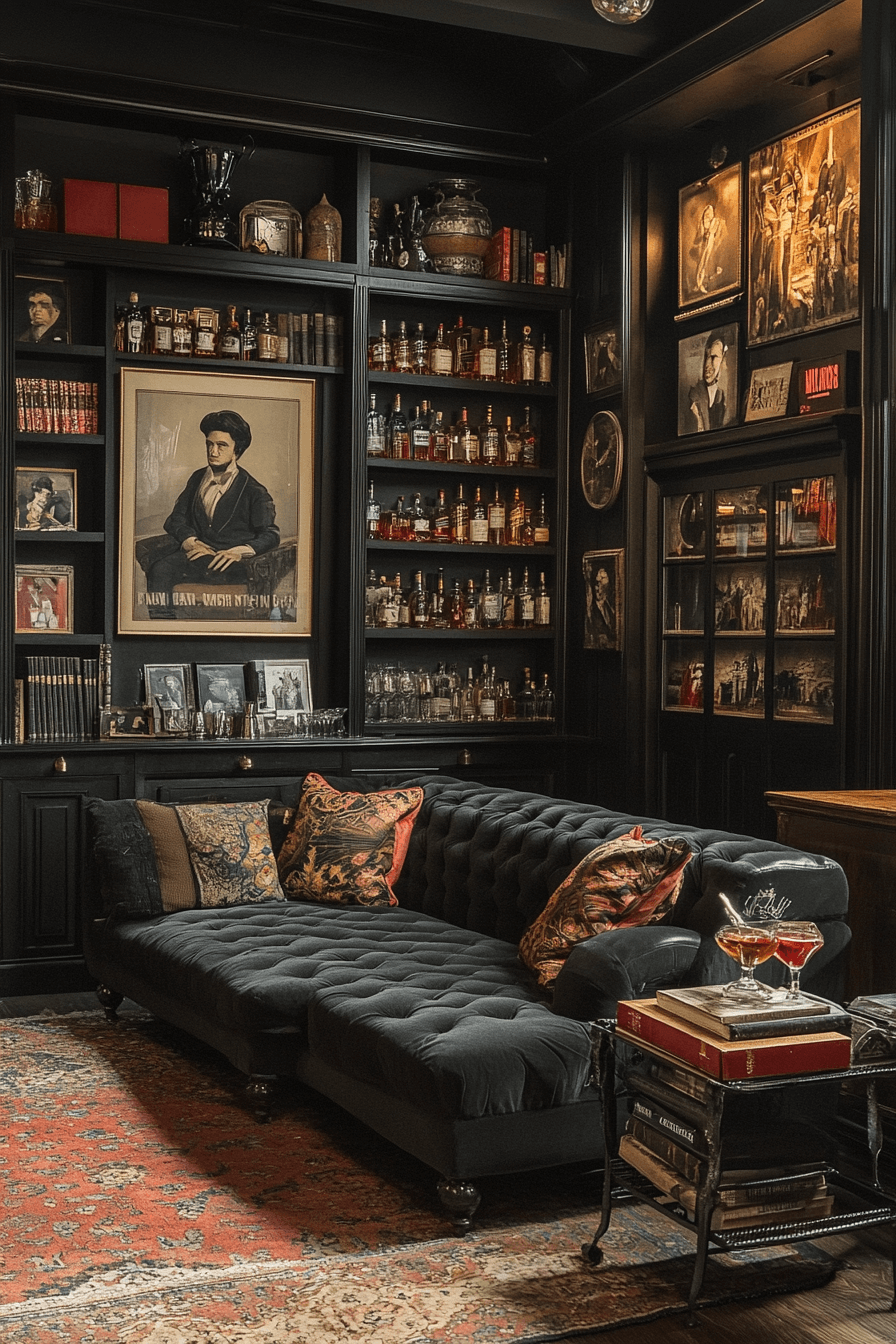 29 Moody Vintage Living Room Ideas That Bring Classic Elegance to Life moody vintage living room