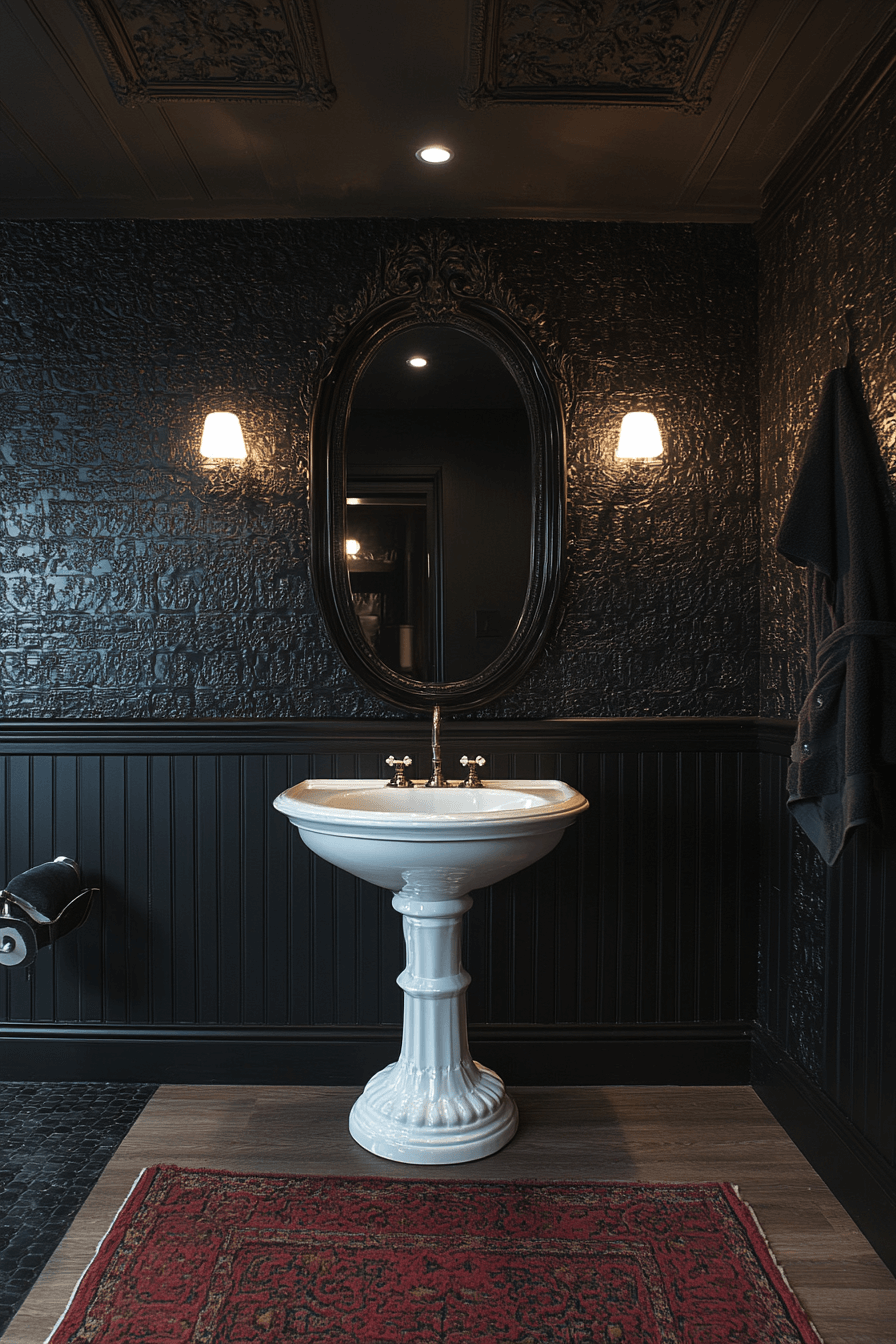 29 Moody Vintage Bathroom Ideas That Bring Classic Beauty to Your Home moody vintage bathroom