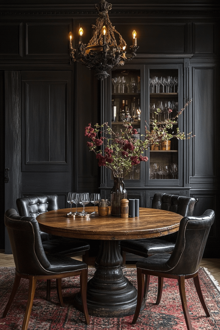 29 Moody Dining Room Ideas to Create a Warm and Stylish Gathering Spot moody dining room