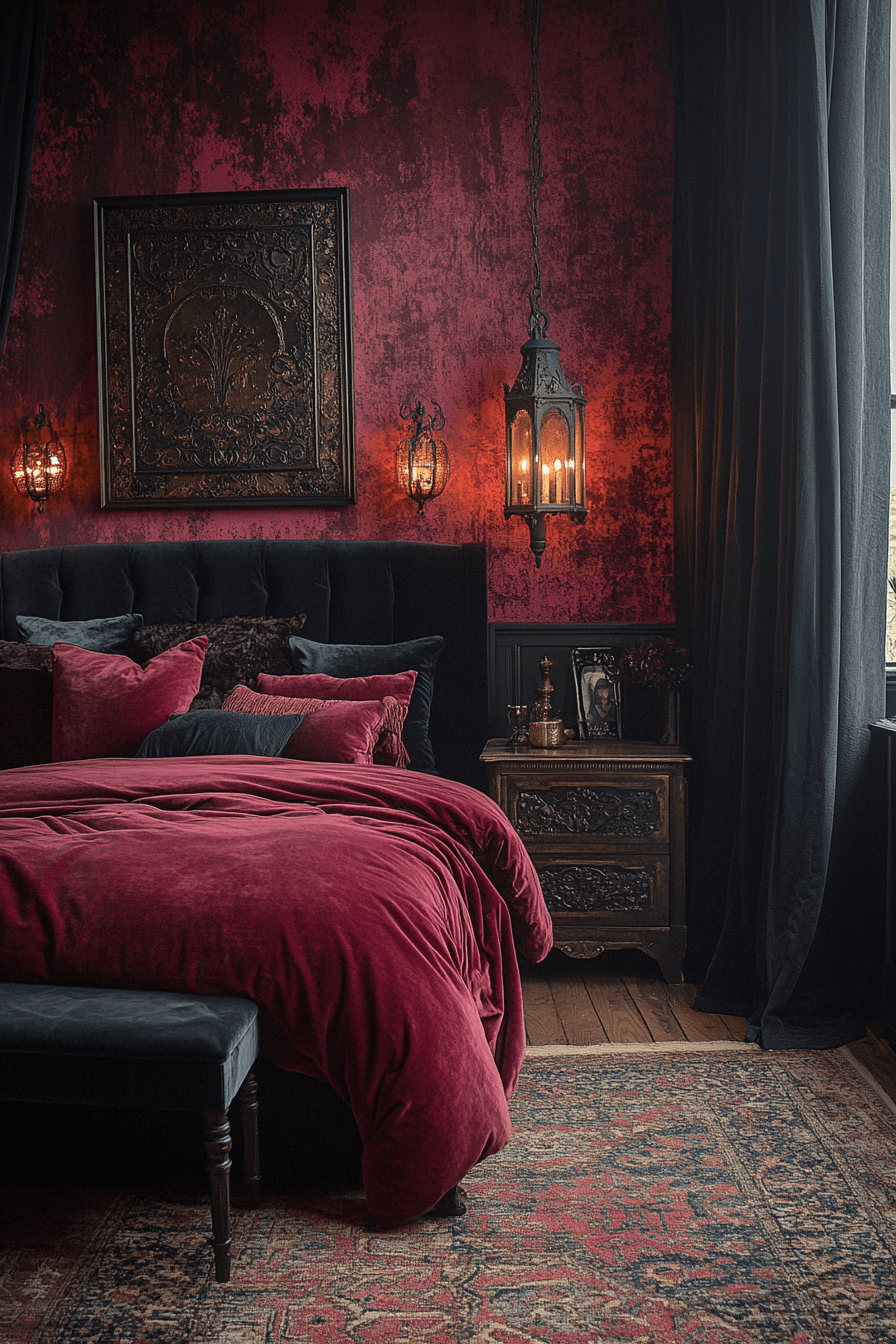 29 Boho Gothic Bedroom Ideas to Mix Vintage Charm with Bold Statement Pieces boho gothic bedroom