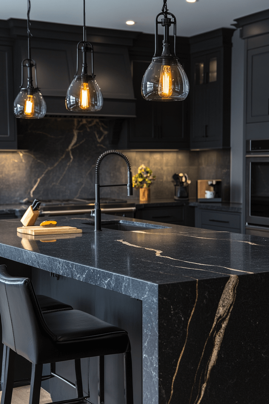 29 Dark Kitchen Aesthetic Inspirations to Create a Bold Cooking Space dark kitchen aesthetic