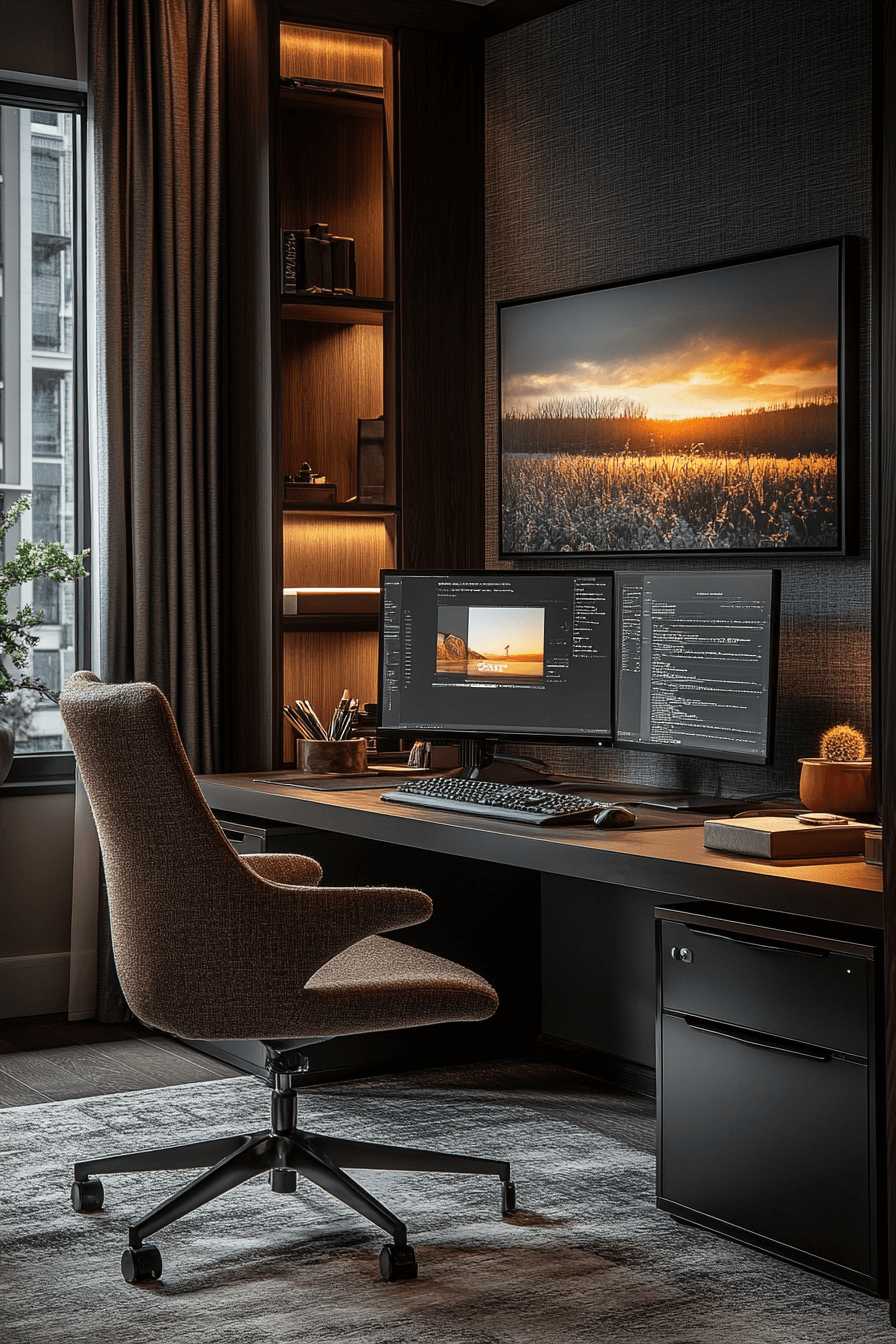 29 Moody Office Inspirations for a Comfortable and Inspiring Work Area moody office