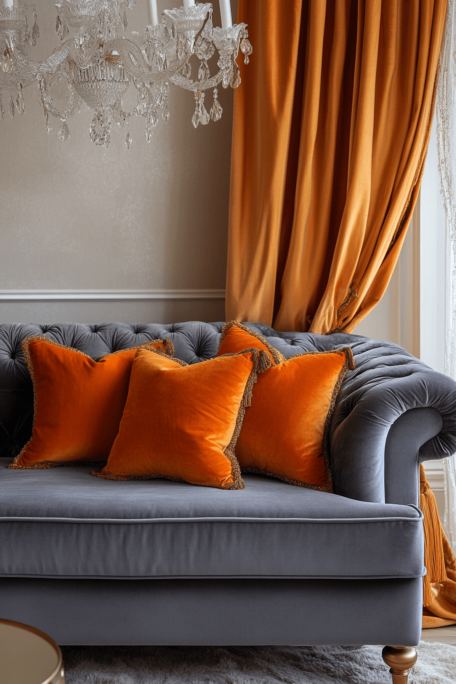 29 Grey and Orange Living Room Designs That Celebrate Contrast and Style Grey and orange living room
