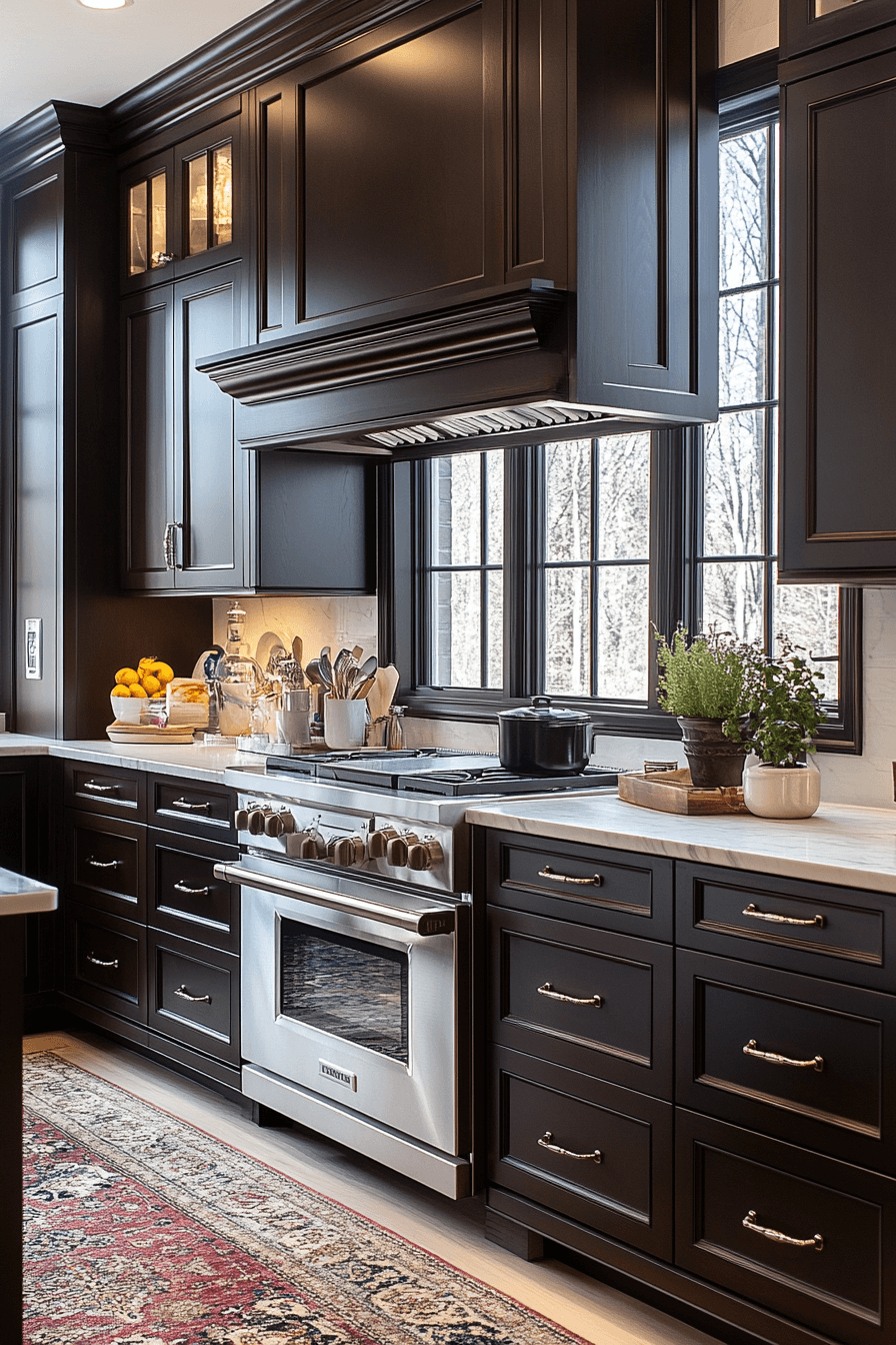 29 Dark Kitchen Aesthetic Inspirations to Create a Bold Cooking Space dark kitchen aesthetic