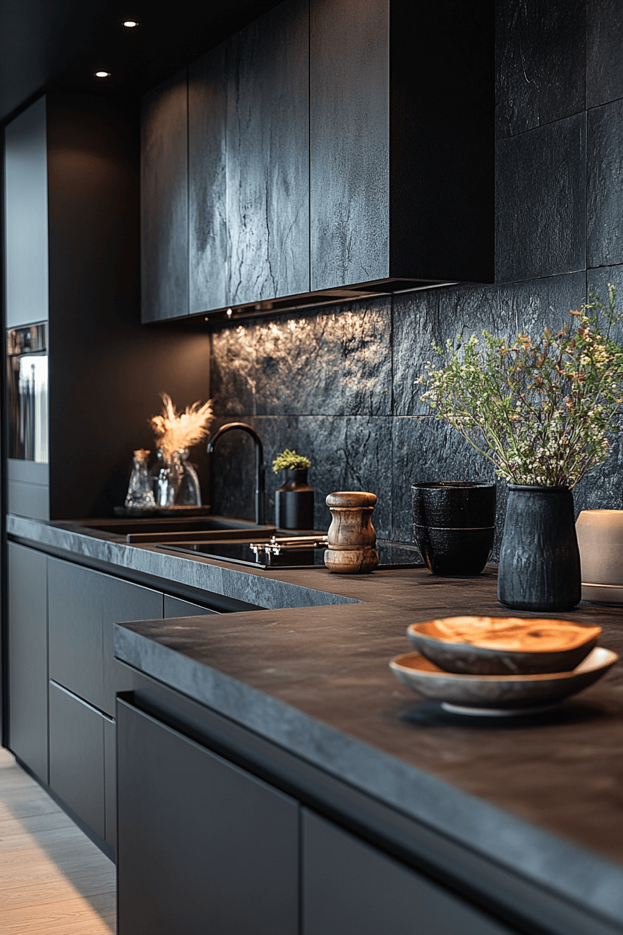 29 Dark Kitchen Aesthetic Inspirations to Create a Bold Cooking Space dark kitchen aesthetic