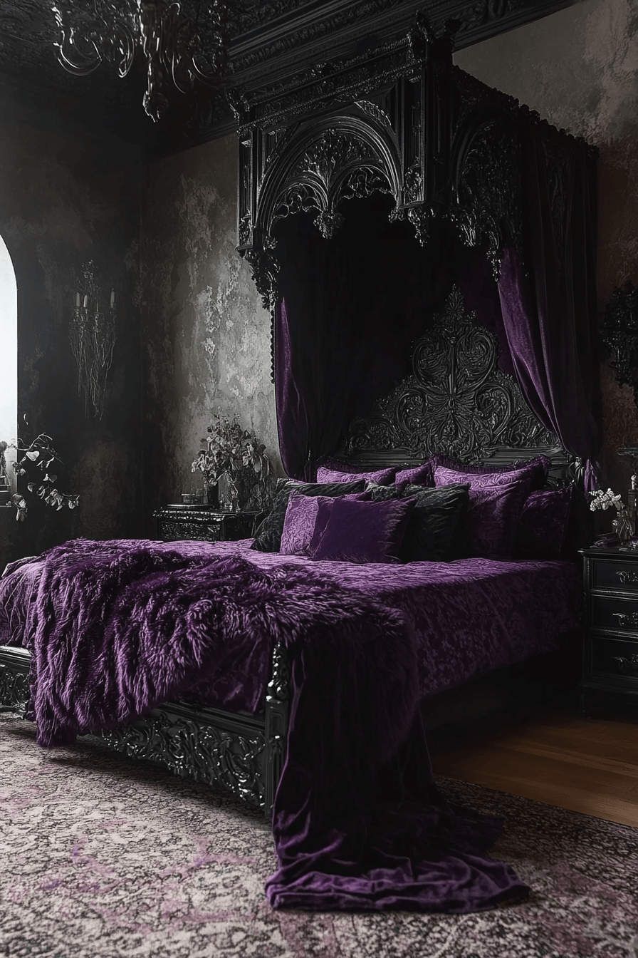 29 Boho Gothic Bedroom Ideas to Mix Vintage Charm with Bold Statement Pieces boho gothic bedroom