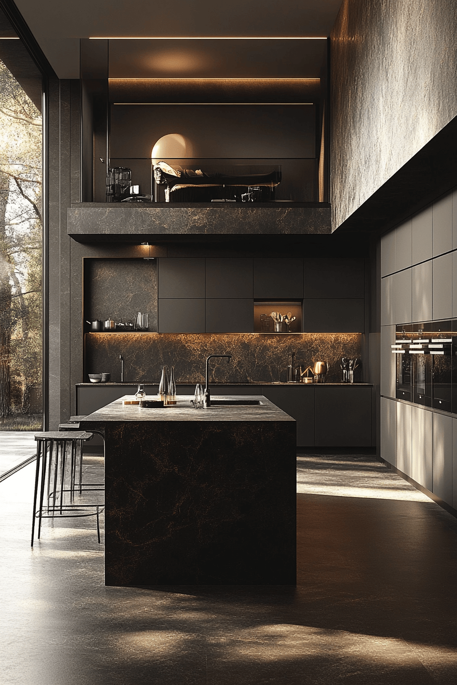 29 Dark Kitchen Aesthetic Inspirations to Create a Bold Cooking Space dark kitchen aesthetic