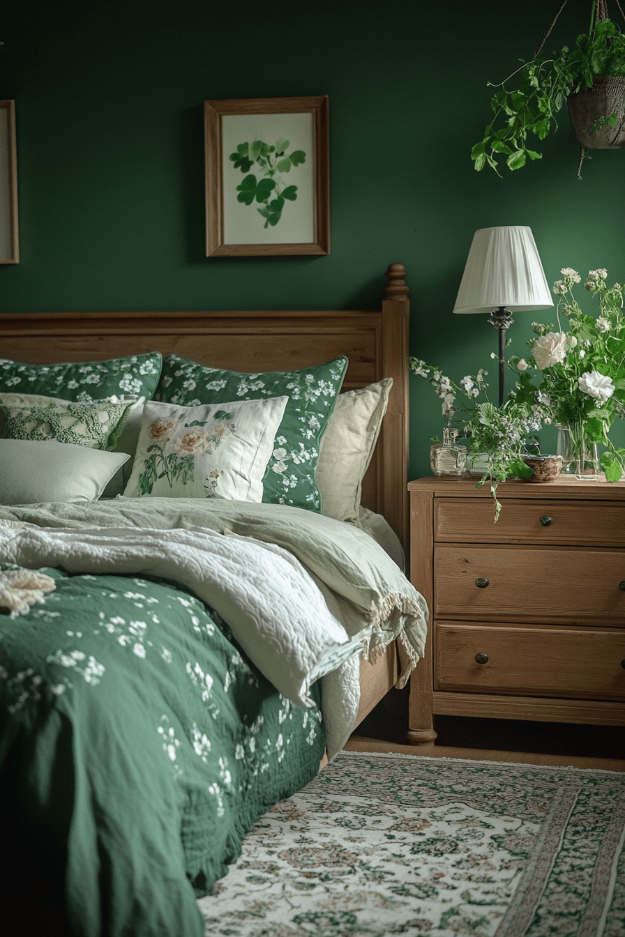 29 Moody Green Bedroom Inspirations for a Perfect Balance of Tranquility and Drama moody green bedroom