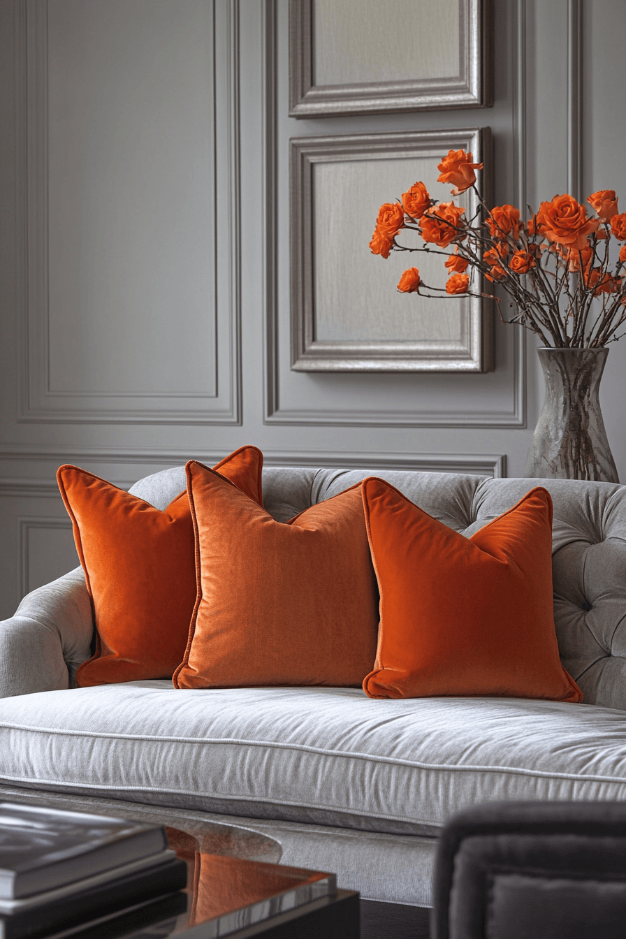 29 Grey and Orange Living Room Designs That Celebrate Contrast and Style Grey and orange living room