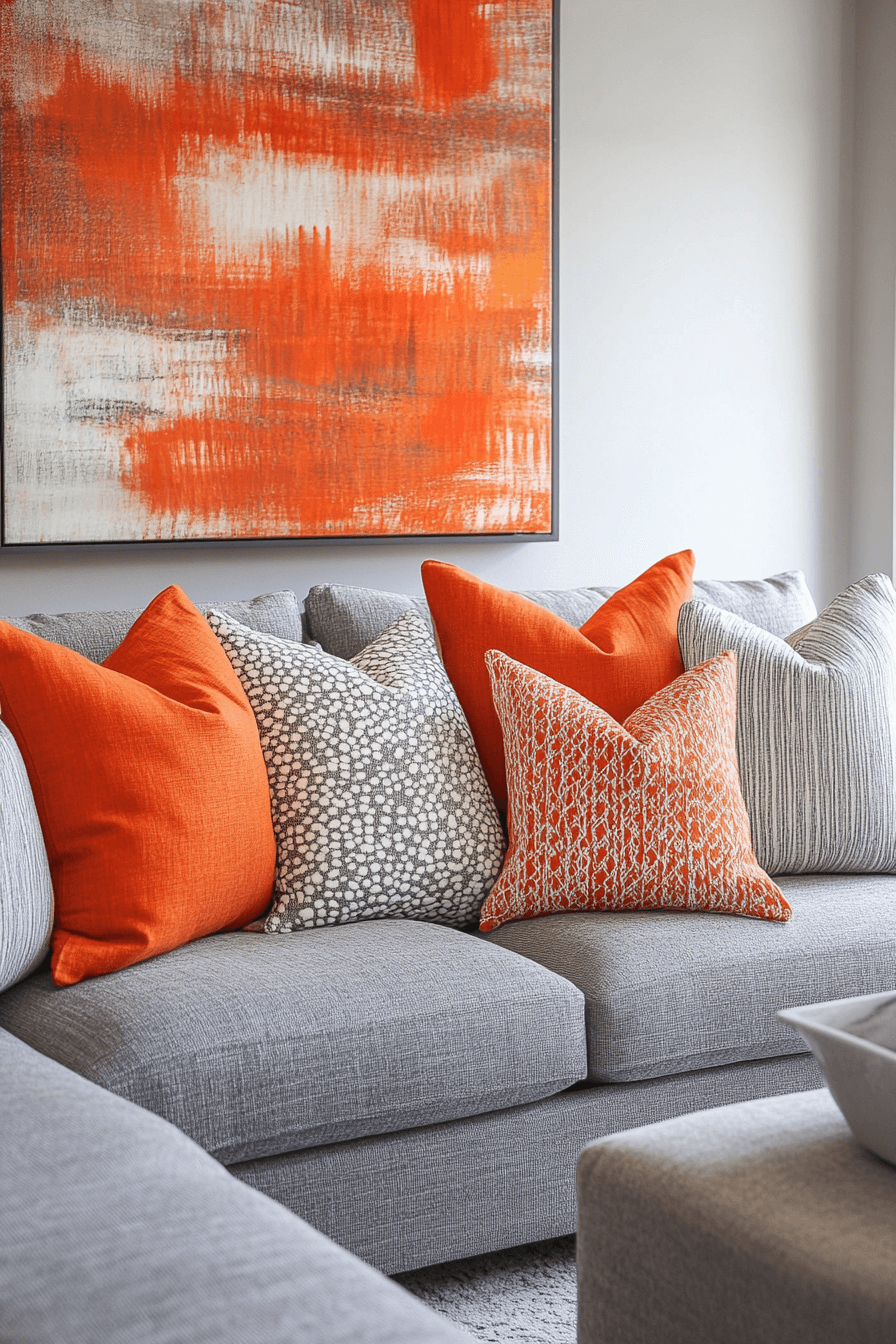 29 Grey and Orange Living Room Designs That Celebrate Contrast and Style Grey and orange living room