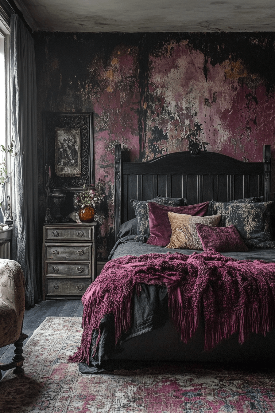 29 Boho Gothic Bedroom Ideas to Mix Vintage Charm with Bold Statement Pieces boho gothic bedroom