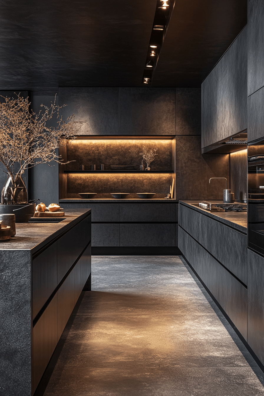 29 Dark Kitchen Aesthetic Inspirations to Create a Bold Cooking Space dark kitchen aesthetic