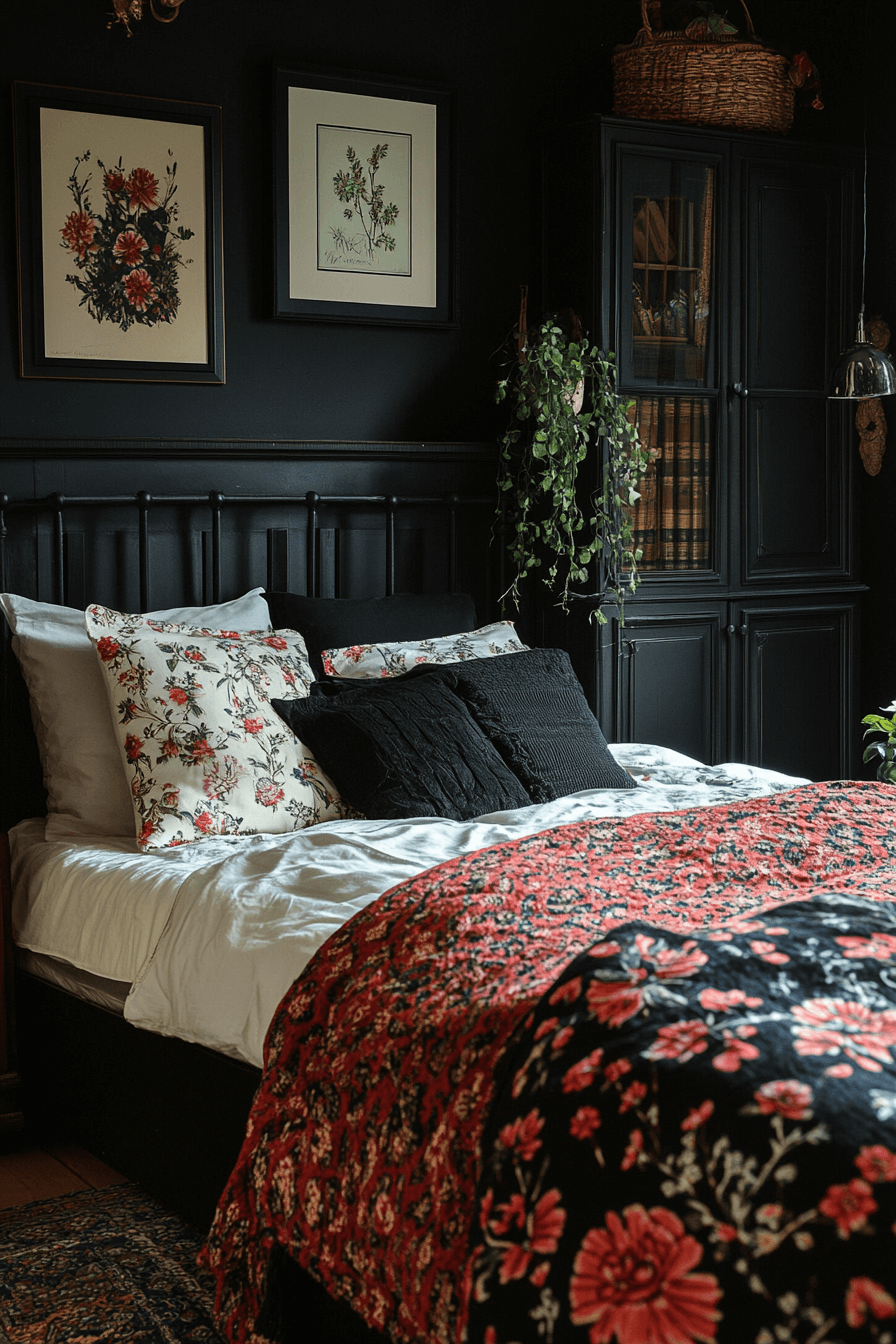 29 Boho Gothic Bedroom Ideas to Mix Vintage Charm with Bold Statement Pieces boho gothic bedroom