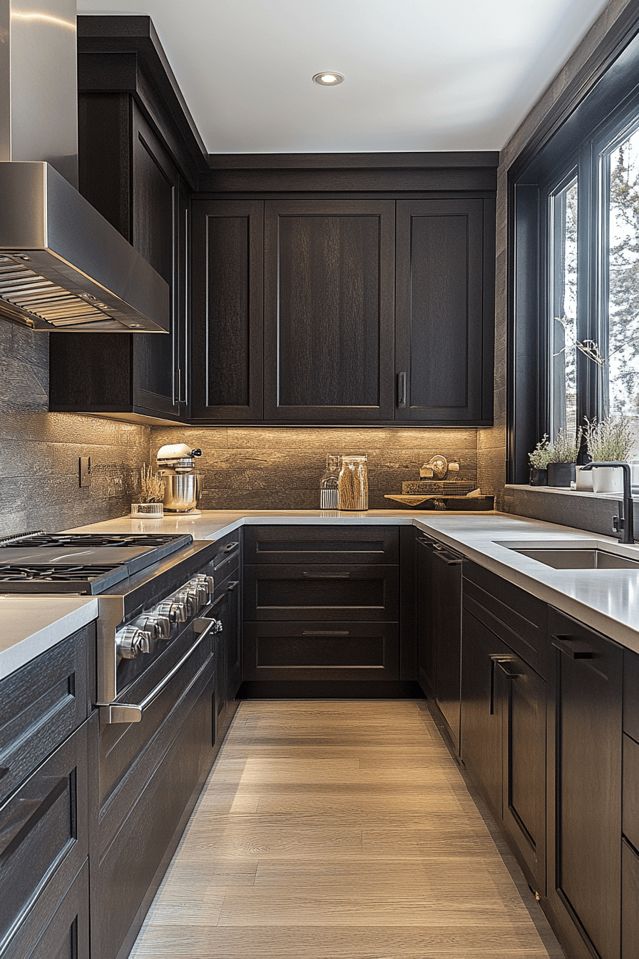 29 Dark Kitchen Aesthetic Inspirations to Create a Bold Cooking Space dark kitchen aesthetic