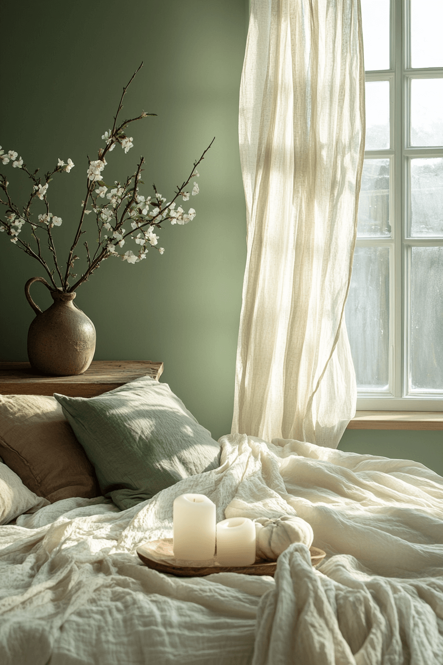29 Moody Green Bedroom Inspirations for a Perfect Balance of Tranquility and Drama moody green bedroom