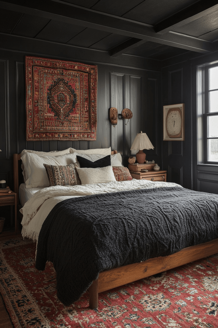 29 Boho Gothic Bedroom Ideas to Mix Vintage Charm with Bold Statement Pieces boho gothic bedroom