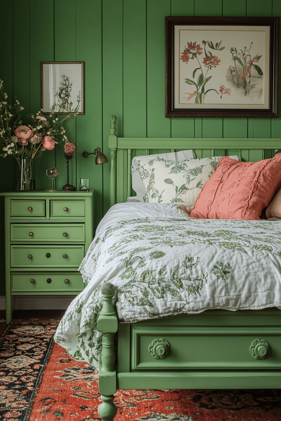 29 Moody Green Bedroom Inspirations for a Perfect Balance of Tranquility and Drama moody green bedroom