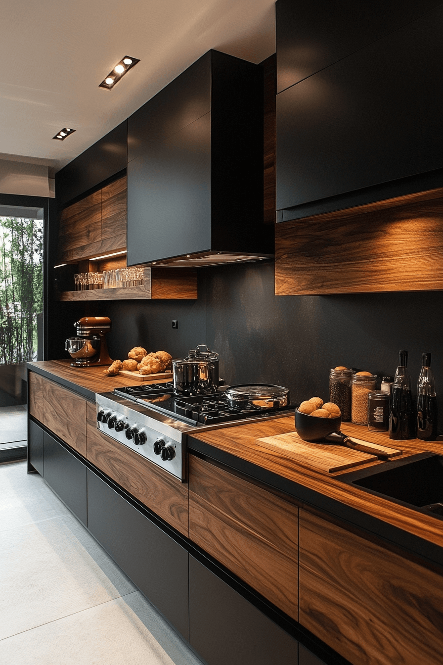 29 Dark Kitchen Aesthetic Inspirations to Create a Bold Cooking Space dark kitchen aesthetic