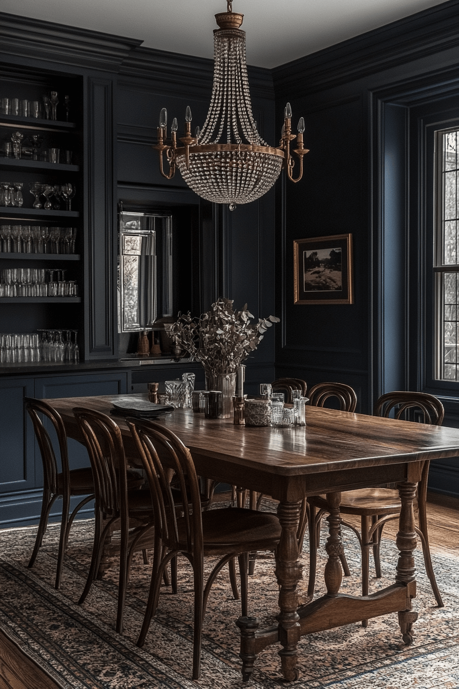 29 Moody Dining Room Ideas to Create a Warm and Stylish Gathering Spot moody dining room