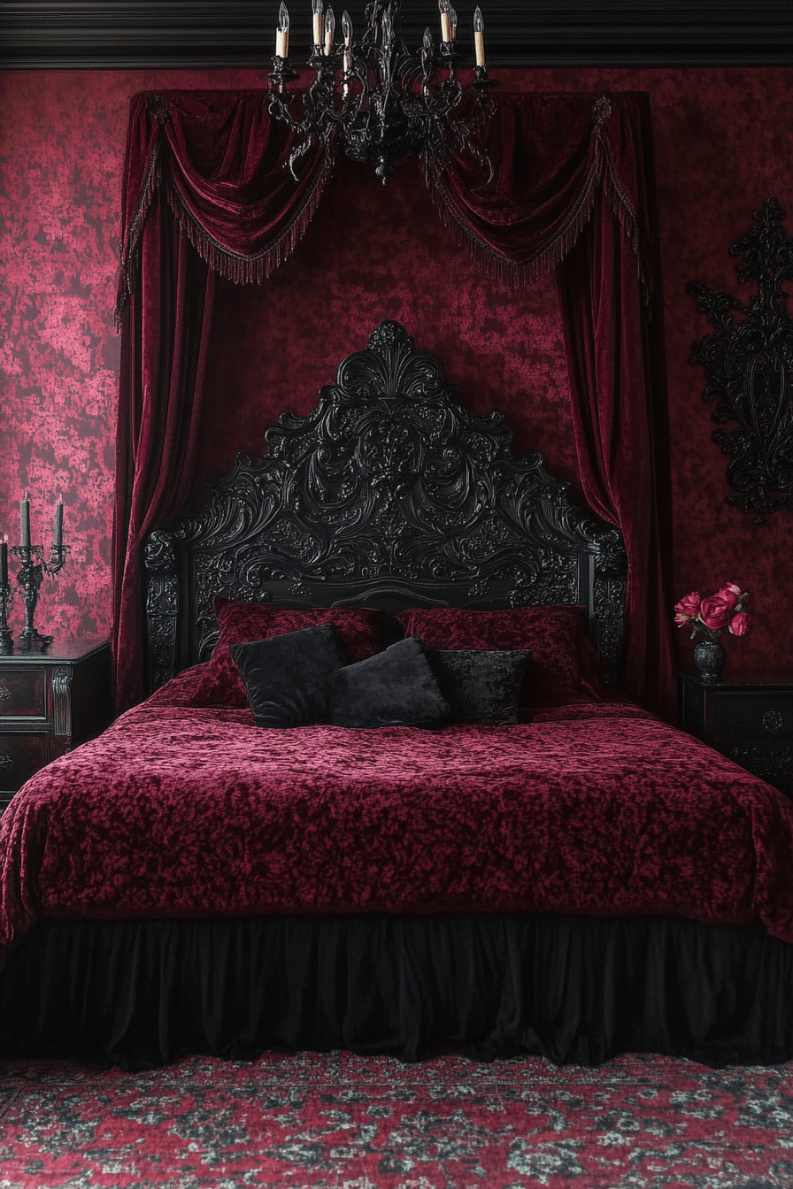 29 Boho Gothic Bedroom Ideas to Mix Vintage Charm with Bold Statement Pieces boho gothic bedroom