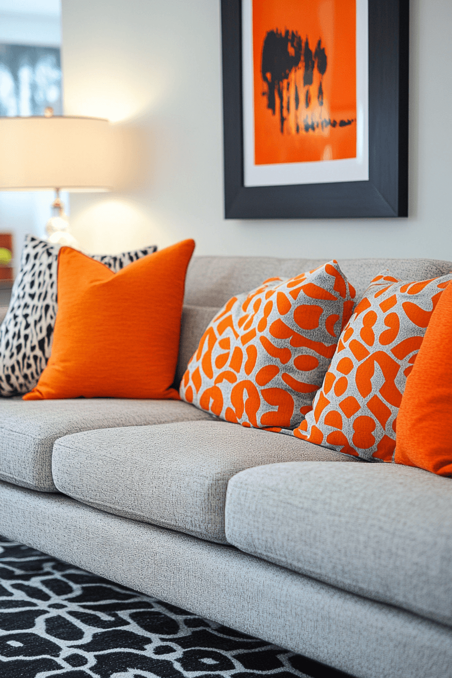 29 Grey and Orange Living Room Designs That Celebrate Contrast and Style Grey and orange living room