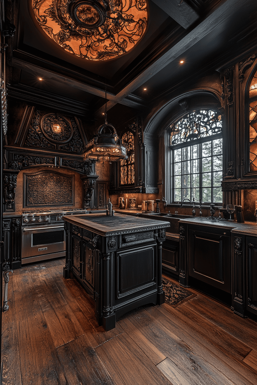 29 Dark Kitchen Aesthetic Inspirations to Create a Bold Cooking Space dark kitchen aesthetic