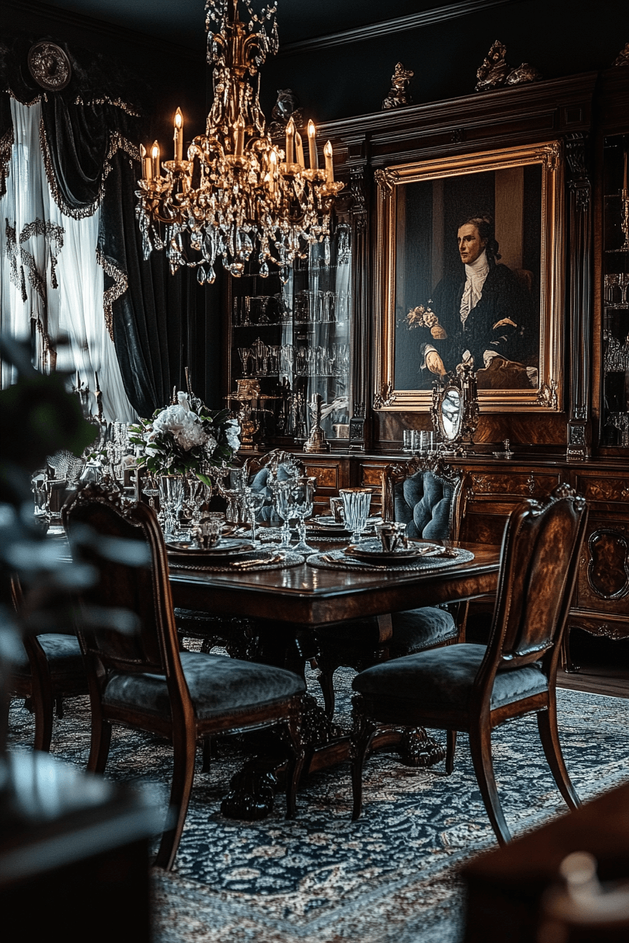 29 Moody Vintage Dining Room Ideas That Turn Mealtime Into a Mood moody vintage dining room