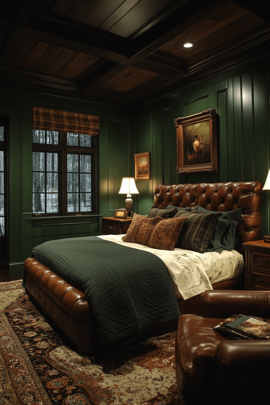 29 Moody Green Bedroom Inspirations for a Perfect Balance of Tranquility and Drama moody green bedroom