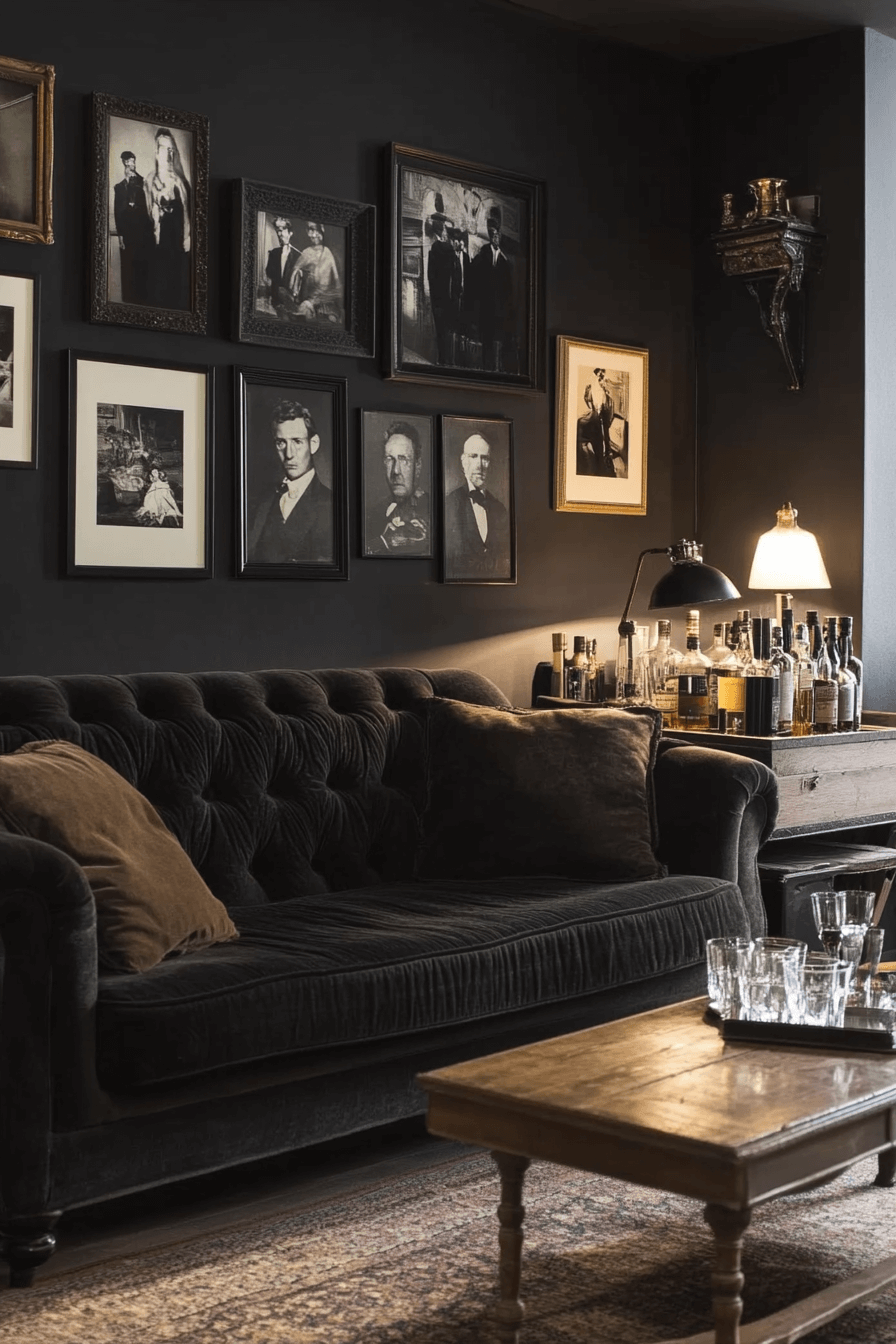29 Moody Vintage Living Room Ideas That Bring Classic Elegance to Life moody vintage living room