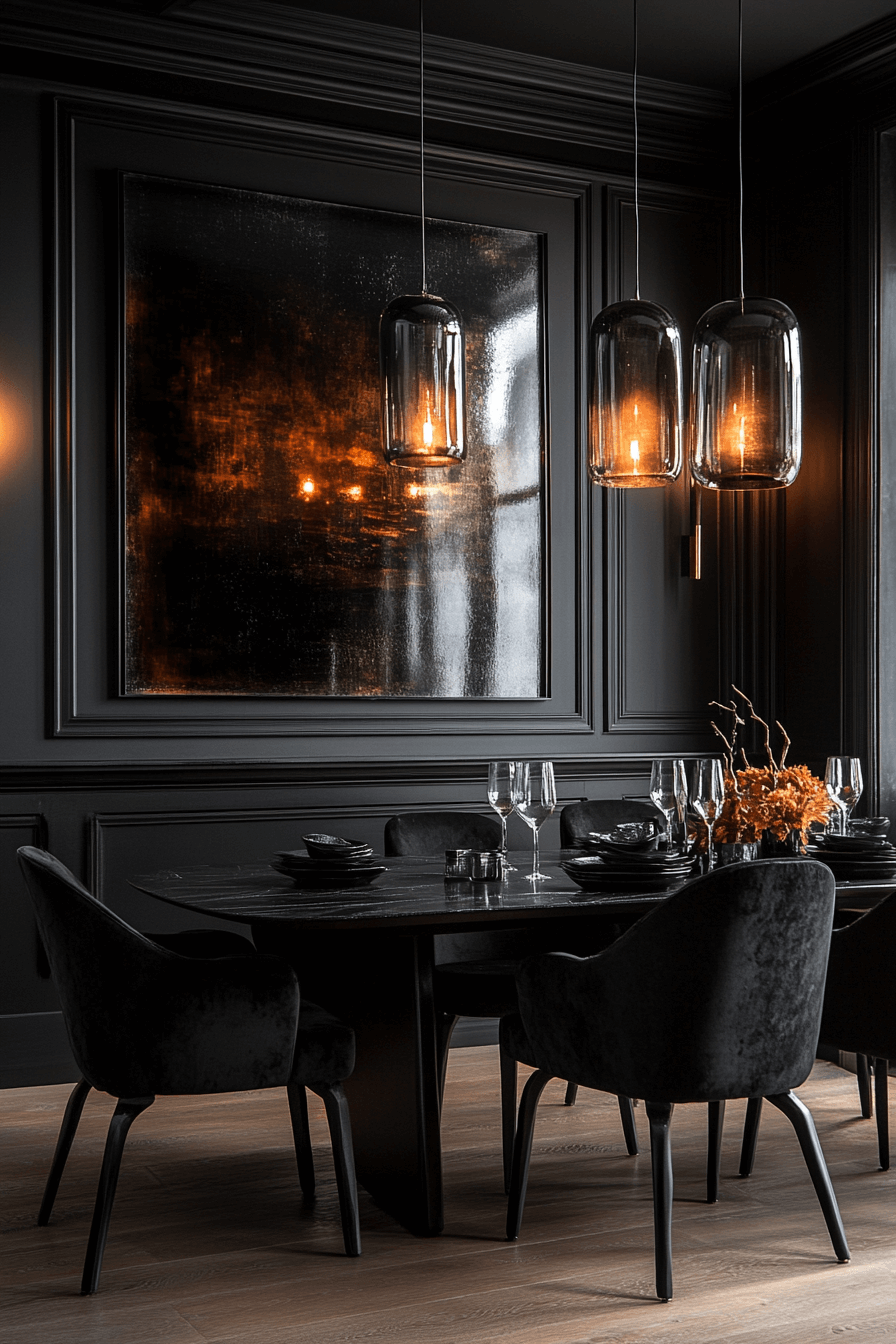 29 Moody Dining Room Ideas to Create a Warm and Stylish Gathering Spot moody dining room