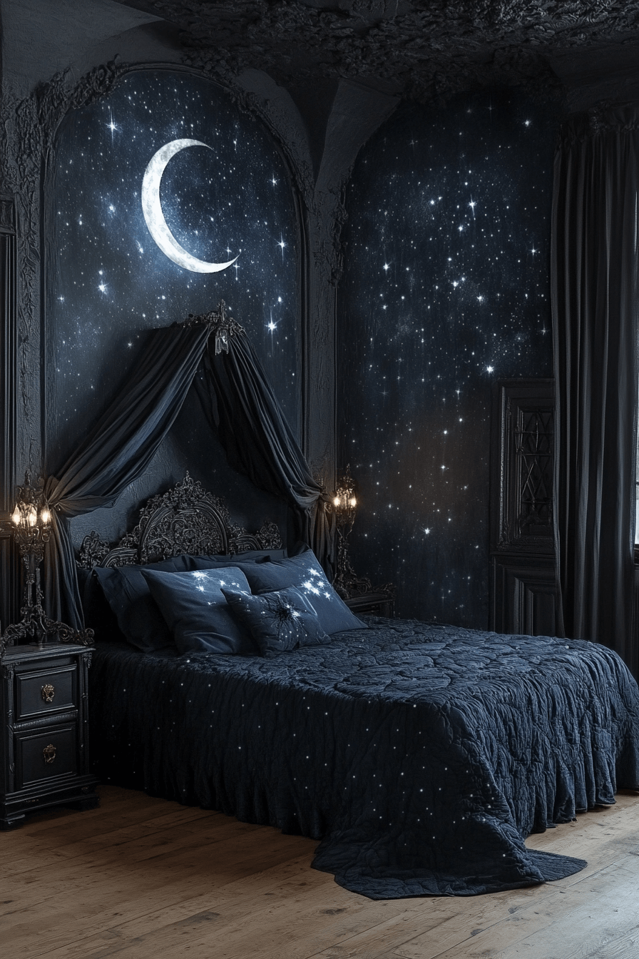 29 Boho Gothic Bedroom Ideas to Mix Vintage Charm with Bold Statement Pieces boho gothic bedroom