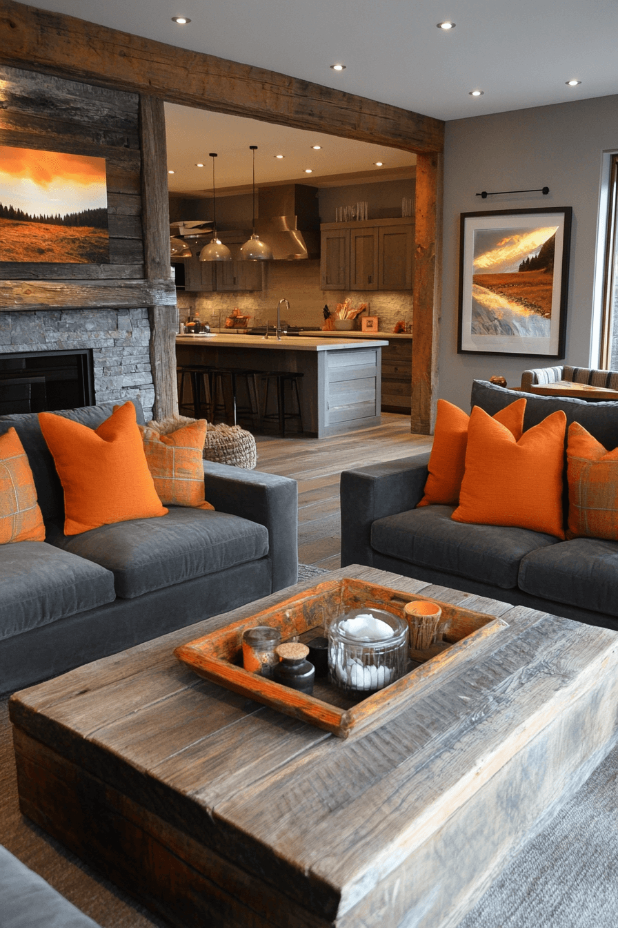 29 Grey and Orange Living Room Designs That Celebrate Contrast and Style Grey and orange living room