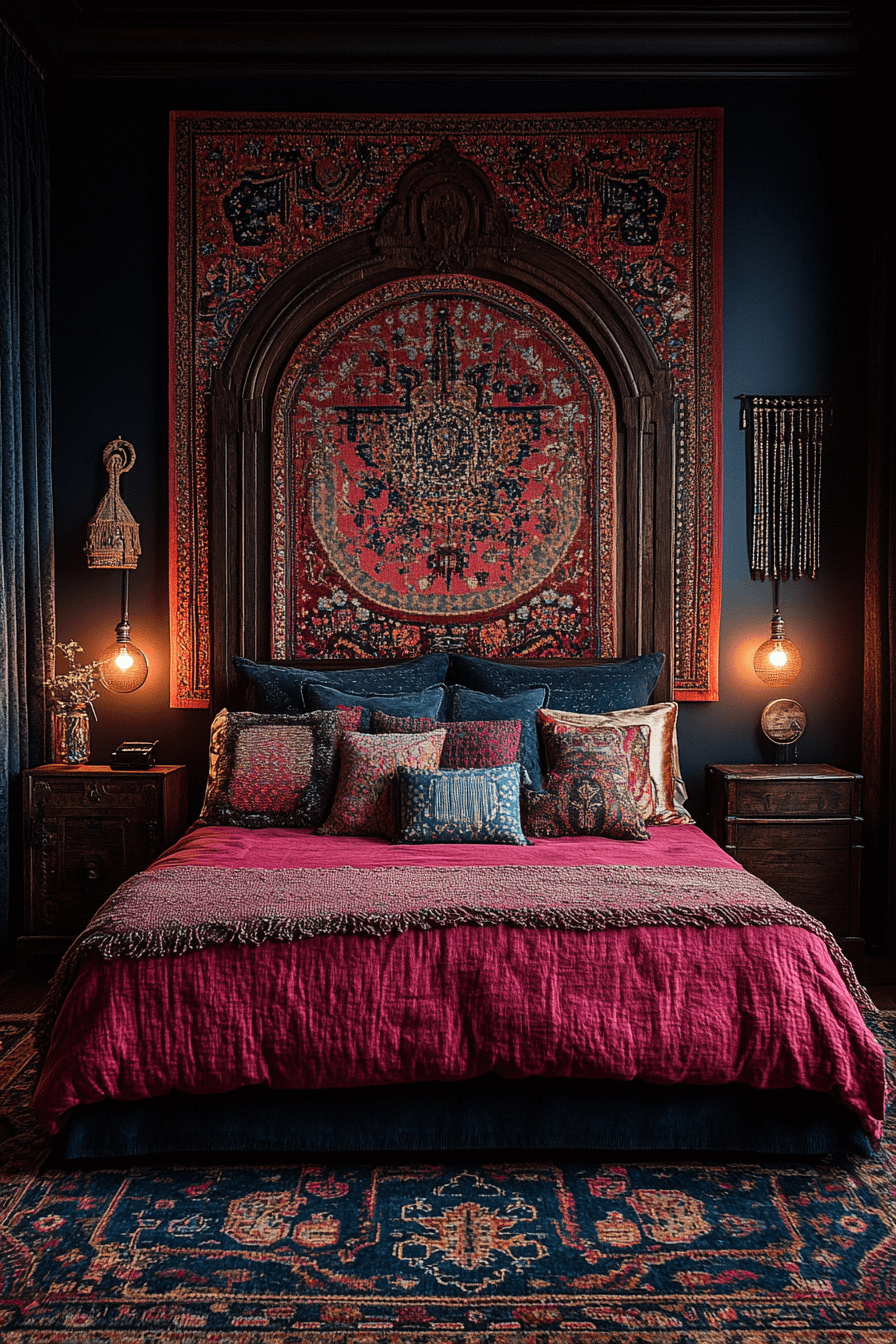 29 Boho Gothic Bedroom Ideas to Mix Vintage Charm with Bold Statement Pieces boho gothic bedroom