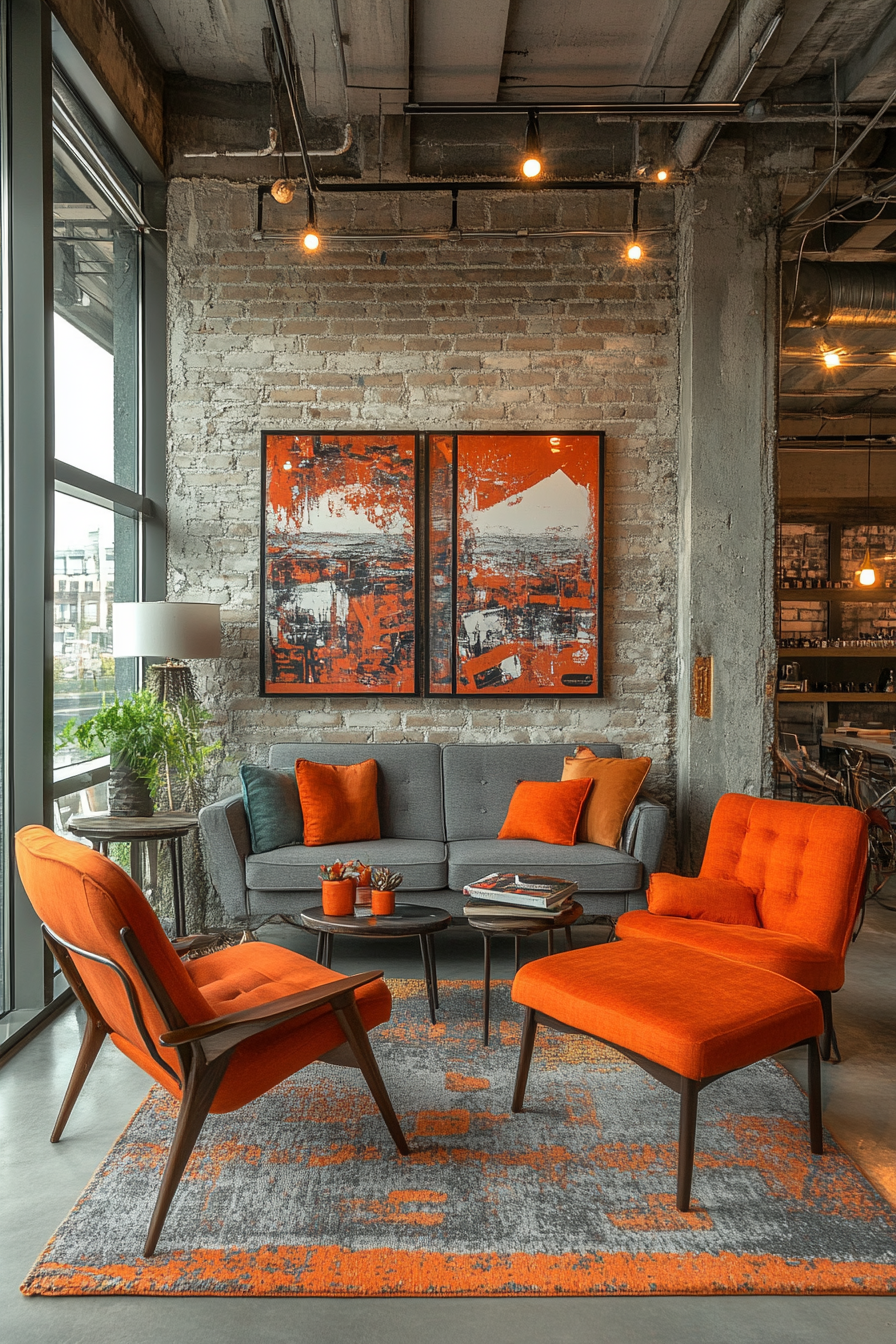 29 Grey and Orange Living Room Designs That Celebrate Contrast and Style Grey and orange living room
